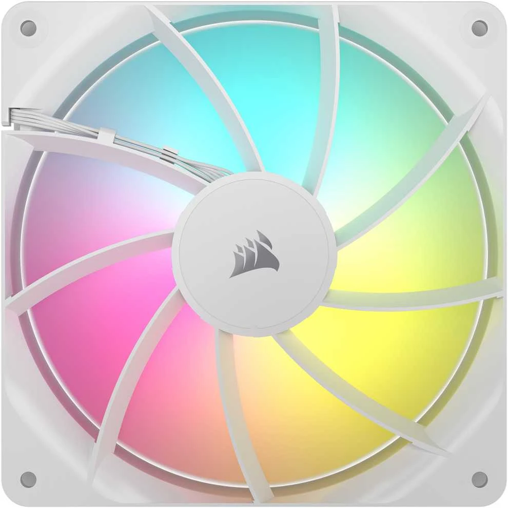 „Corsair RS ARGB PWM“ ventiliatoriai – 2 vnt. pakuotėje, 140 mm, baltas