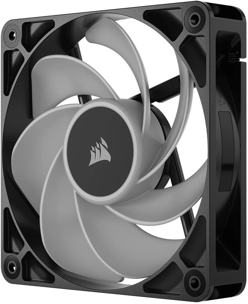 „Corsair RS“ serijos RS120-R ARGB PWM ventiliatorius, 3 vnt. pakuotėje, 120 mm, juodas
