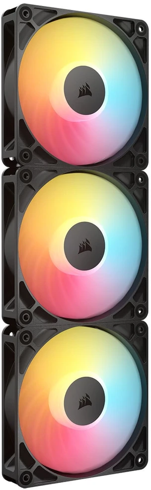 „Corsair RS“ serijos RS120-R ARGB PWM ventiliatorius, 3 vnt. pakuotėje, 120 mm, juodas