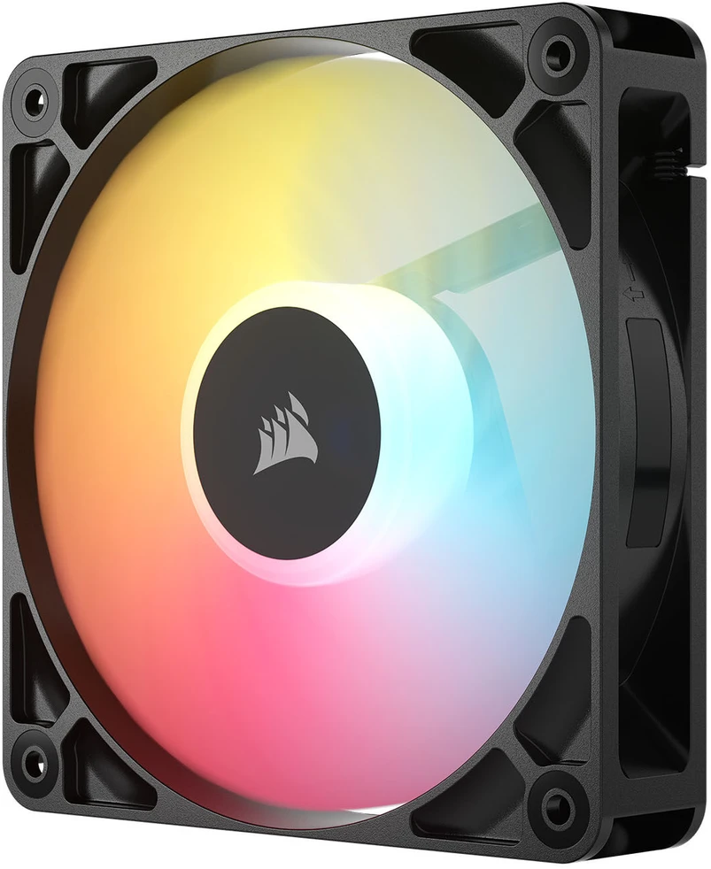 „Corsair RS“ serijos RS120-R ARGB PWM ventiliatorius, 3 vnt. pakuotėje, 120 mm, juodas