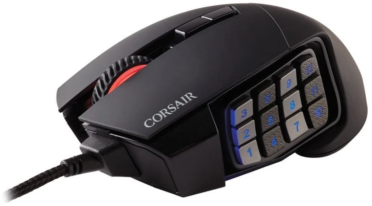 Corsair Scimitar RGB Elite Optinė MOBA/MMO žaidimų pelė, Juoda