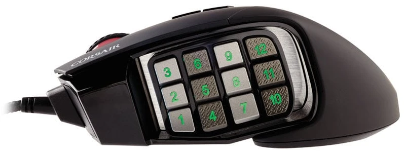 Corsair Scimitar RGB Elite Optinė MOBA/MMO žaidimų pelė, Juoda