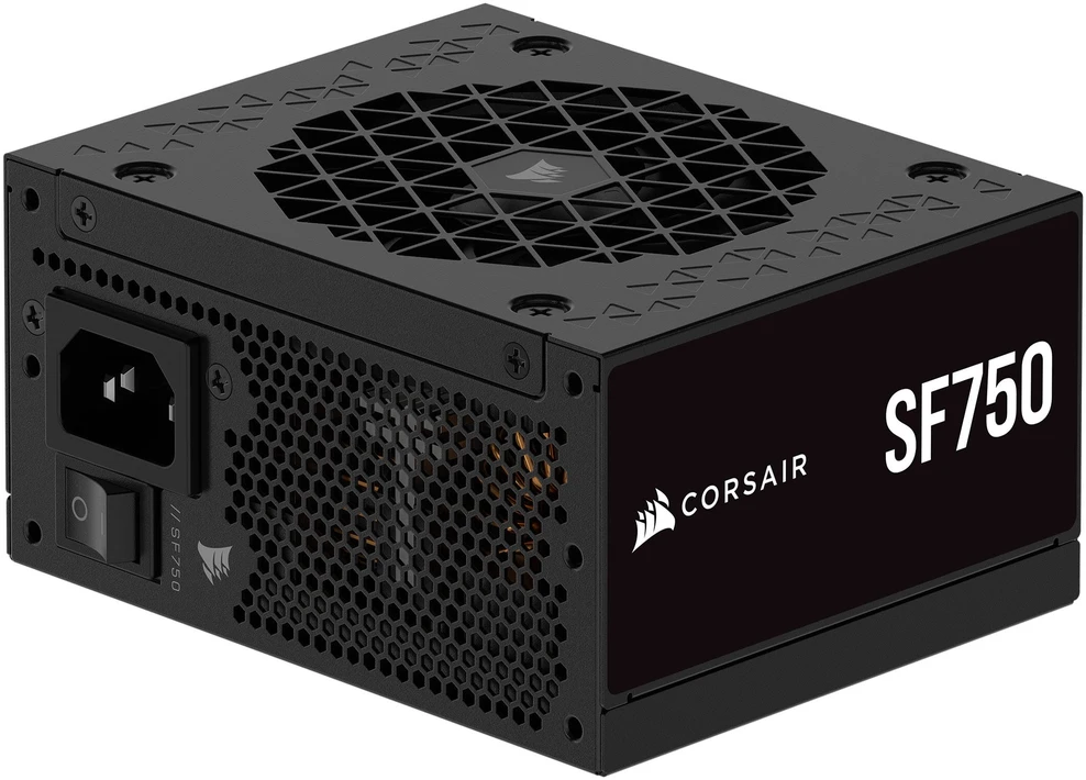 „Corsair SF Series SF750 SFX“ maitinimo šaltinis, 80 PLUS Platinum, ATX 3.1 / PCIe 5.1 × 750 vatų, juodas