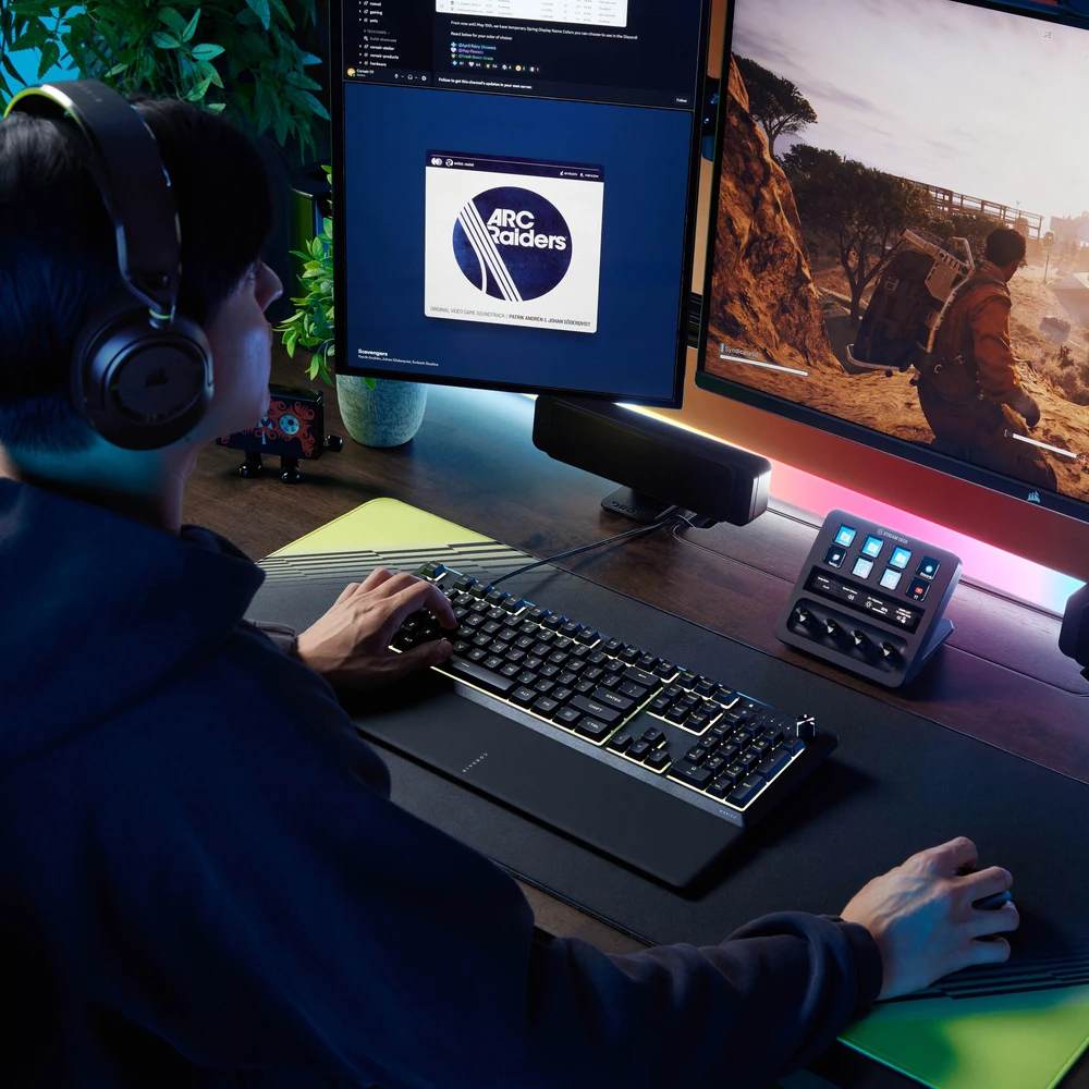 CORSAIR SKIFF 100 Klaviatūra žaidimams, 10-Zone RGB, IP53 Splash Protection - Juodas