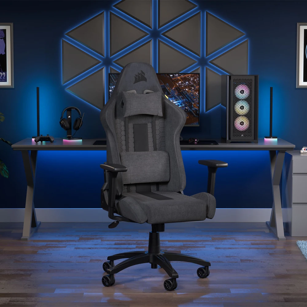 CORSAIR TC100 RELAXED Žaidimų kėdžių audinys Pilkas ir Juodas