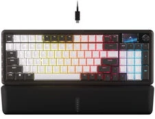„Corsair VANGUARD 96“ žaidimų klaviatūra, mechaninė, RGB, 8000 Hz – MLX plazminiai jungikliai, ISO (DE), juoda/balta