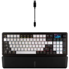 „Corsair VANGUARD 96“ žaidimų klaviatūra, mechaninė, RGB, 8000 Hz – MLX plazminiai jungikliai, ISO (DE), juoda/balta