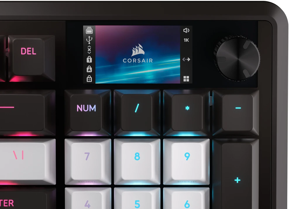 Corsair VANGUARD 96 Klaviatūra žaidimams, mechaninė, RGB, 8,000 Hz - MLX Plasma Switches, ISO (DE), juodas/baltas