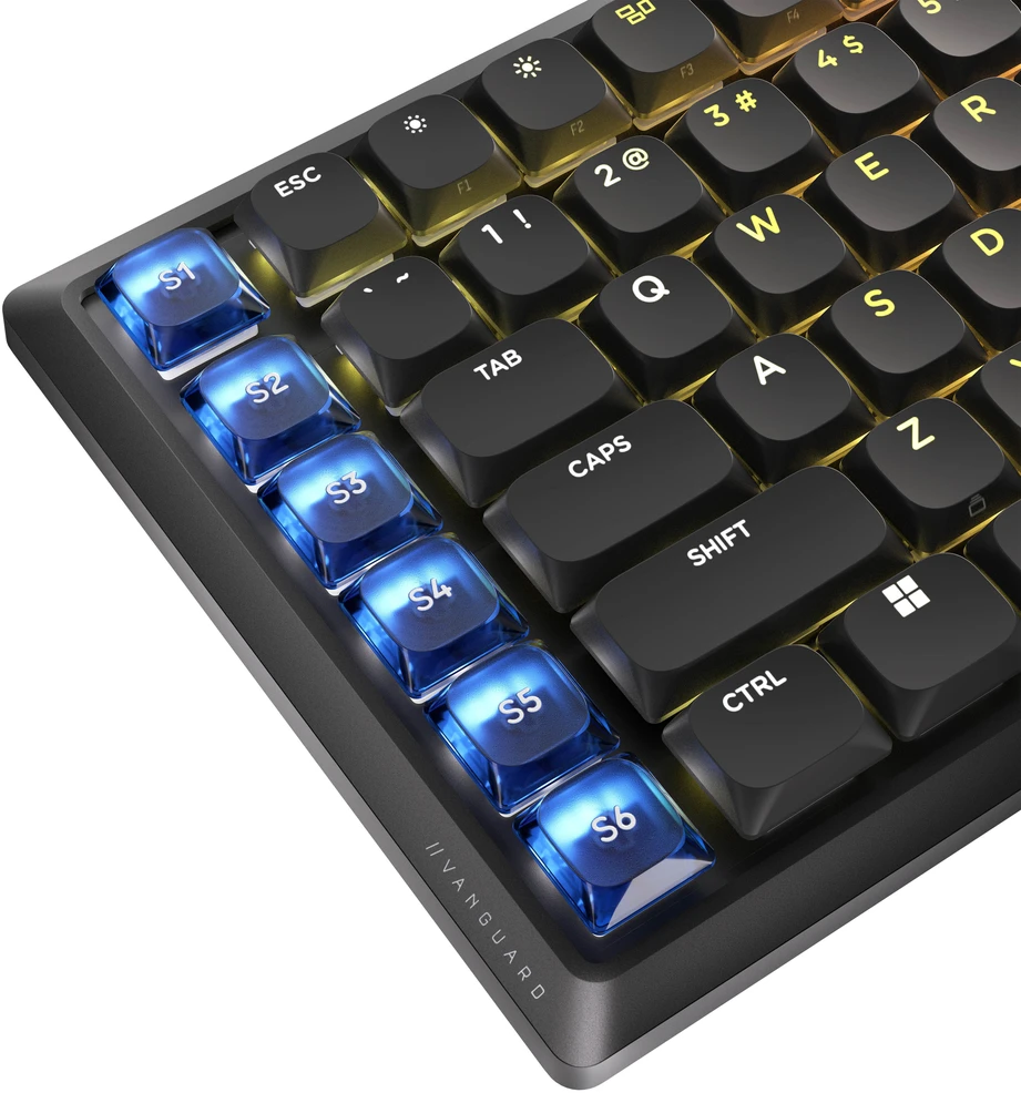 Corsair Vanguard Air 99 Belaidė klaviatūra žaidimams, optical-mechaninė, low profile, 8K polling, DE išdėstymas - juodas