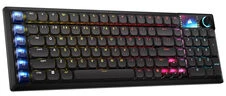 „Corsair Vanguard Air 99“ belaidė žaidimų klaviatūra, optinė-mechaninė, žemo profilio, 8K raiška, vokiškas išdėstymas – juoda