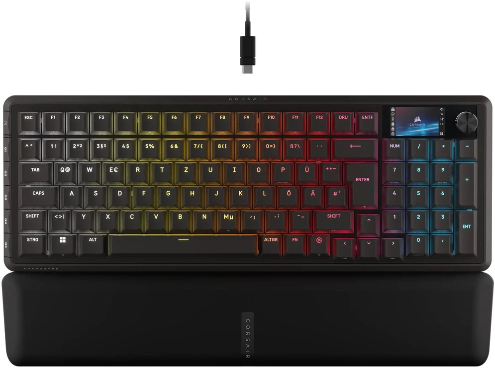 „Corsair Vanguard Pro 96 Gaming“ klaviatūra, RGB - MGX Holo efekto jungikliai, juodas, ISO