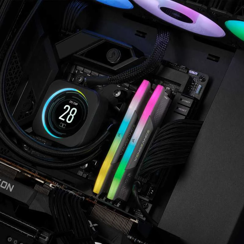RAM Corsair Vengeance RGB 64GB DDR5-5600 rinkinys (2x 32GB), CL40, grau