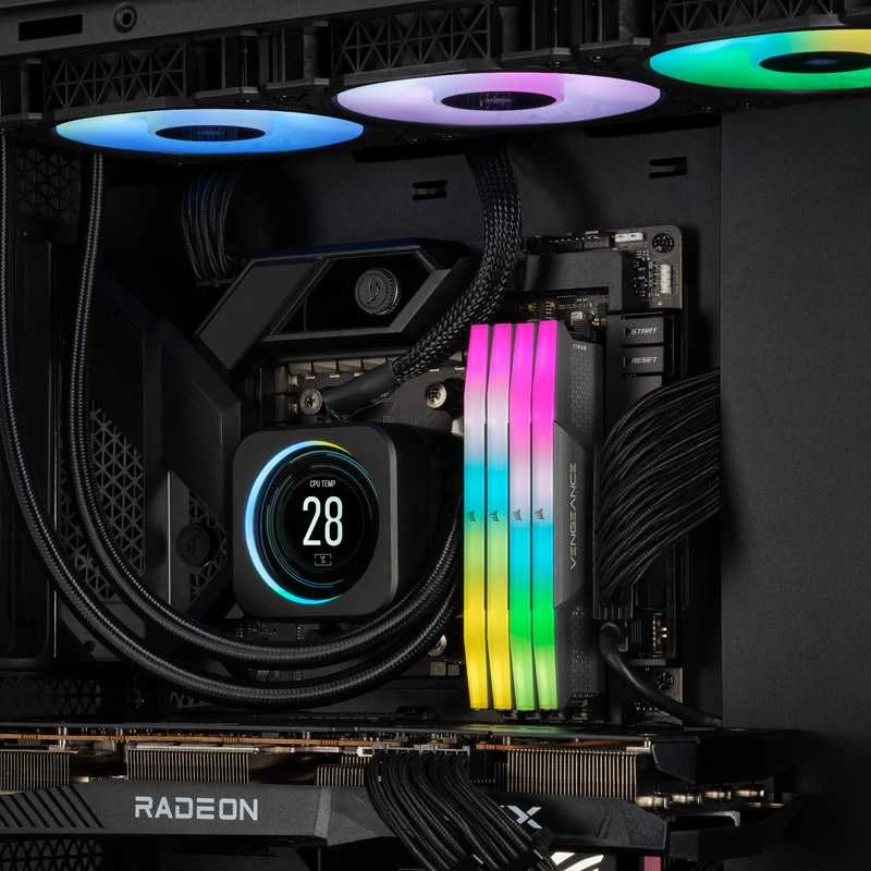 „Corsair Vengeance RGB DDR5-6000 RAM“, CL30, EXPO - 64 GB dviejų jungčių rinkinys, pilka