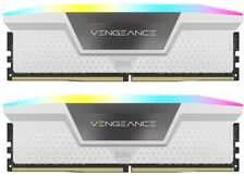 RAM CORSAIR VENGEANCE RGB 32GB 2x16GB DDR5 6000MT/s DIMM Be buferio 30-36-36-76 Std PMIC XMP 3.0 Baltas Heatspreader RGB LED 1.4V