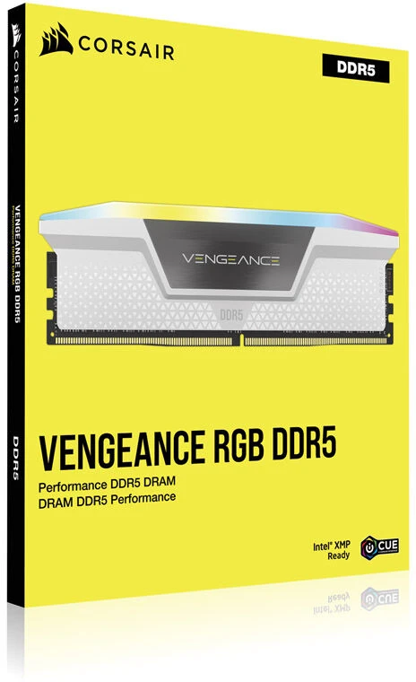 RAM CORSAIR VENGEANCE RGB 32GB 2x16GB DDR5 6000MT/s DIMM Be buferio 30-36-36-76 Std PMIC XMP 3.0 Baltas Heatspreader RGB LED 1.4V