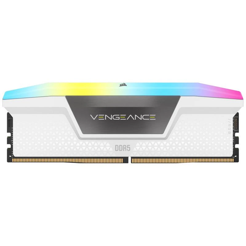 „Corsair Vengeance RGB DDR5-6200 RAM“, CL36, XMP & 32 GB dvigubo rinkinio, balta