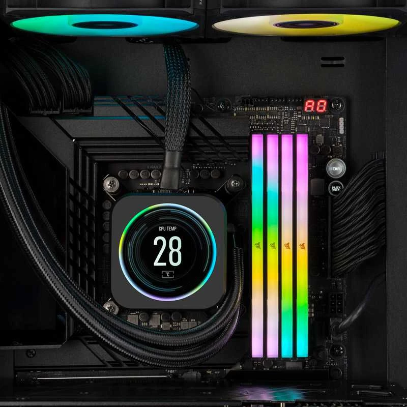 RAM Corsair Vengeance RGB 64GB DDR5-6600 rinkinys (4x 16GB), CL32, juodas