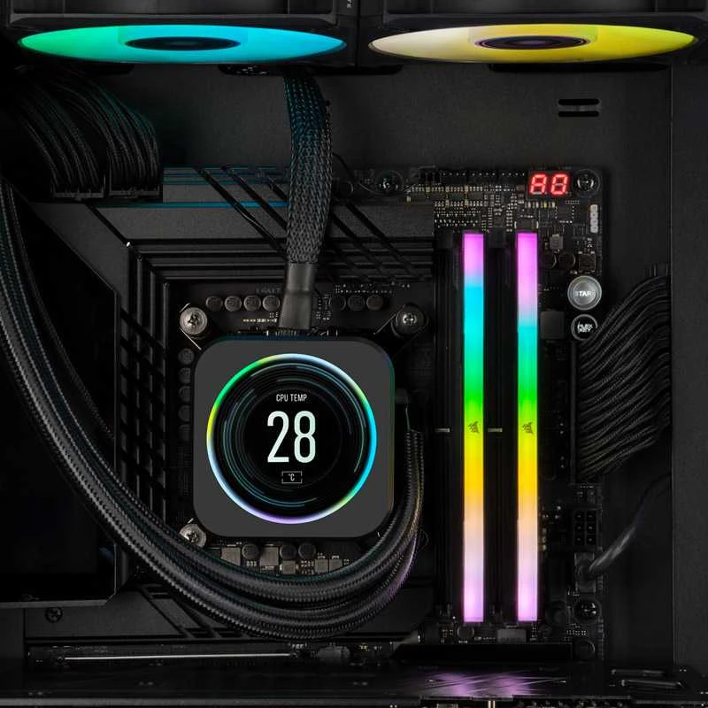 RAM 32 GB PC 7000 CL34 CORSAIR KIT (2x16 GB) VENGEANCE RGB B mažmeninė prekyba