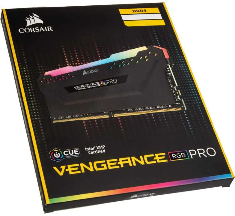 RAM CORSAIR Vengeance RGB PRO 32GB DDR4 3200MHz Unbuffered 16-20-20-38 juodas Šilumos skirstytuvas DIMM