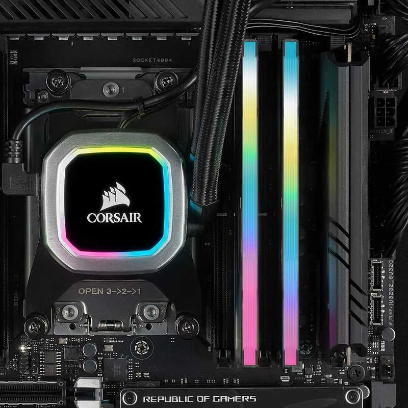 RAM CORSAIR DDR4 16GB 2x8GB 3200MHz DIMM CL16 VENGEANCE RGB Pro SL Juodas 1.35V XMP 2.0