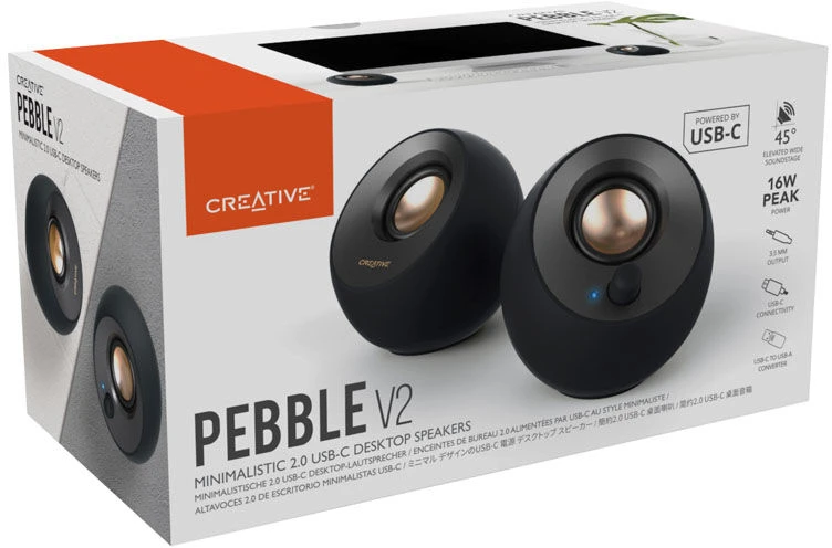 Kompiuterio kolonėlės Creative kompiuterinės kolonėlės 2.0 Pebble V2 juodos spalvos USB-C
