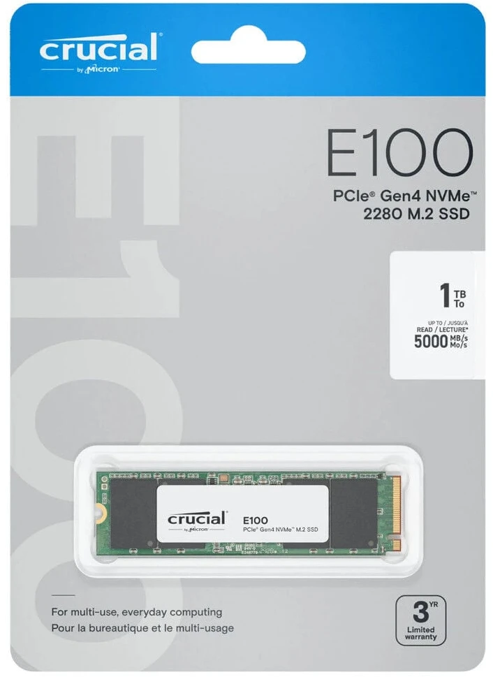 Crucial E100 M.2 PCIe 4.0 NVMe 1TB