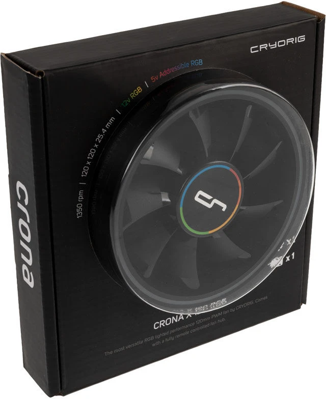 Cryorig Crona S PWM korpuso ventiliatorius, ARGB – 120mm, juodos spalvos