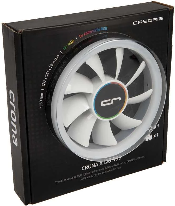 Cryorig Crona X PWM korpuso ventiliatorius, ARGB – 120mm, baltos spalvos
