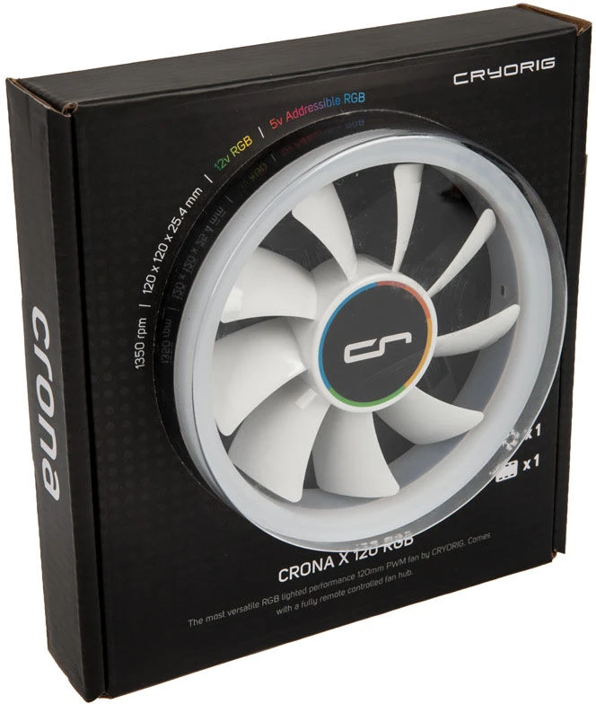 Cryorig Crona X PWM korpuso ventiliatorius, ARGB – 120mm, baltos spalvos