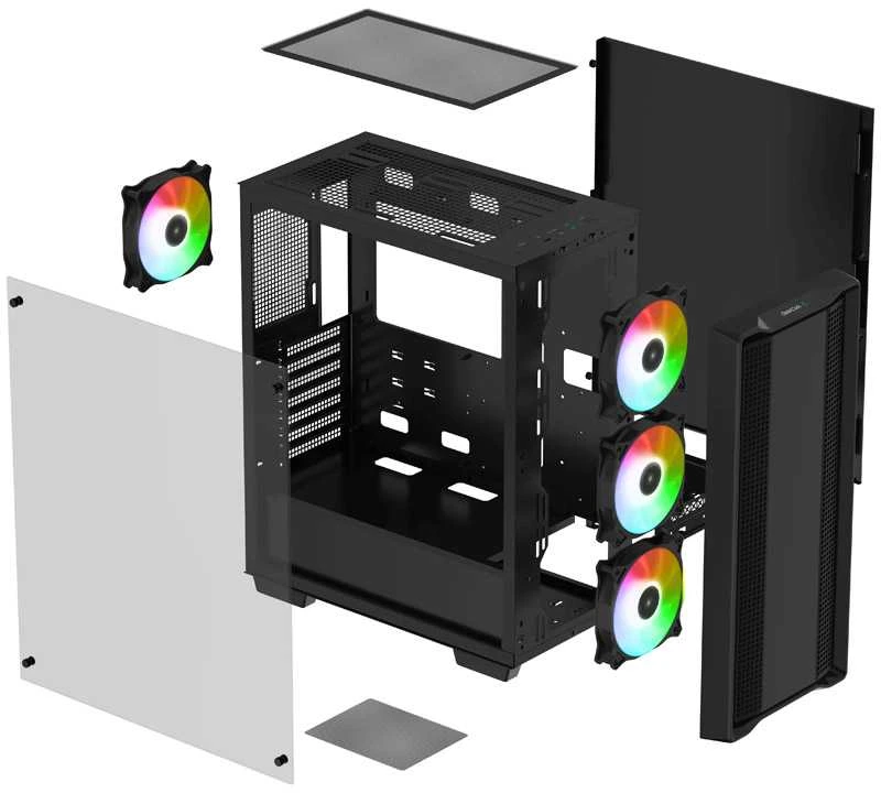 „Deepcool“ | CC560 ARGB V2 | Juodas | Vidutinio dydžio bokštas | ATX PS2
