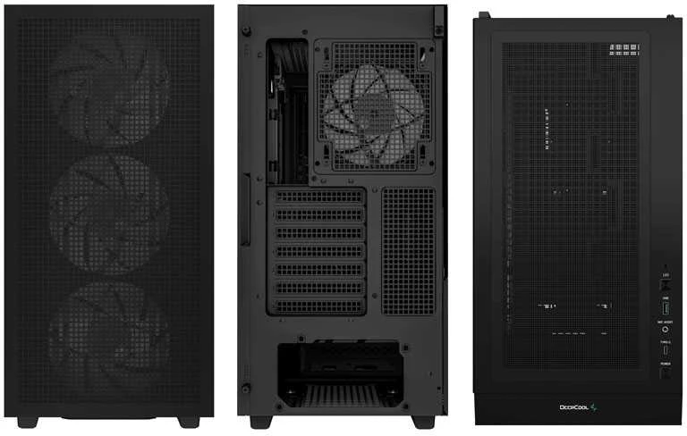 Kompiuterio Korpusas - DeepCool CH560 Midi Tower su Grūdintu Stiklu ir Multi-Spalviniu Apšvietimu Juodas