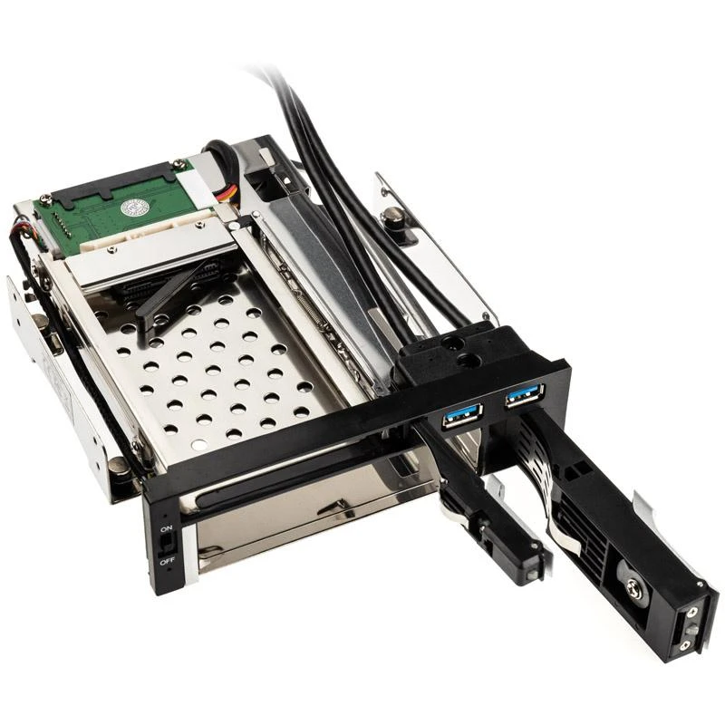 Delock 5.25 Mobile Rack 1 x 2.5 + 1 x 3.5 SATA HDD + 2 x USB 3.0 jungtys