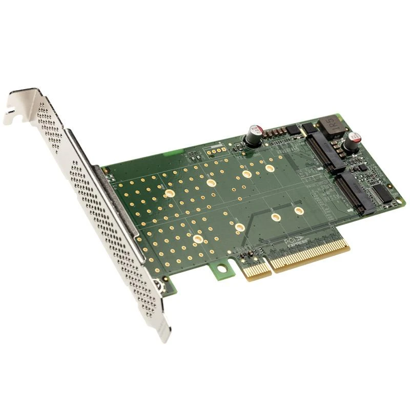Delock PCI Express x8 kortelė su 2 vidinėmis NVMe M.2 M rakto jungtimis – bifurkacija – žemo profilio formatas