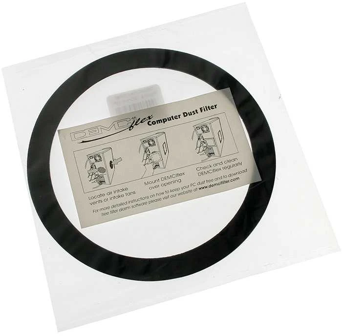 DEMCiflex dust filter 120mm, round – juodos ir baltos spalvos