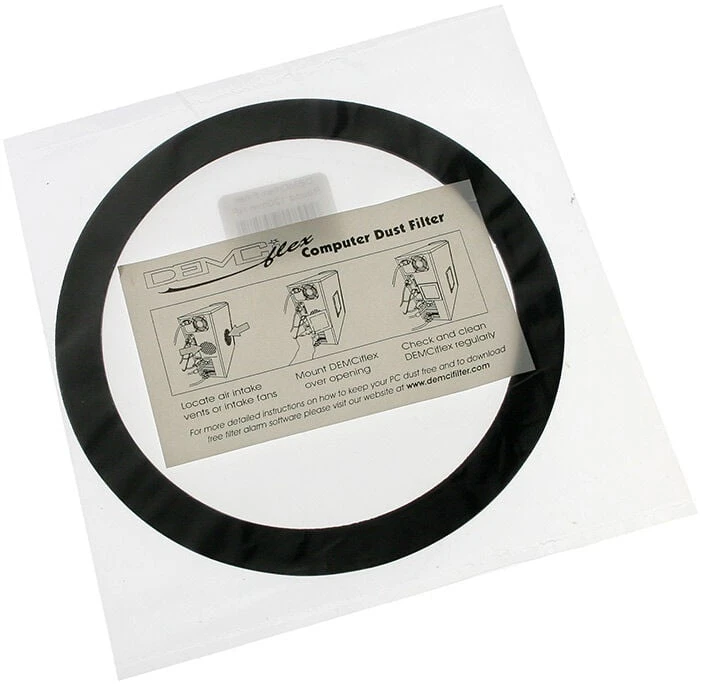DEMCiflex dust filter 120mm, round – juodos ir baltos spalvos