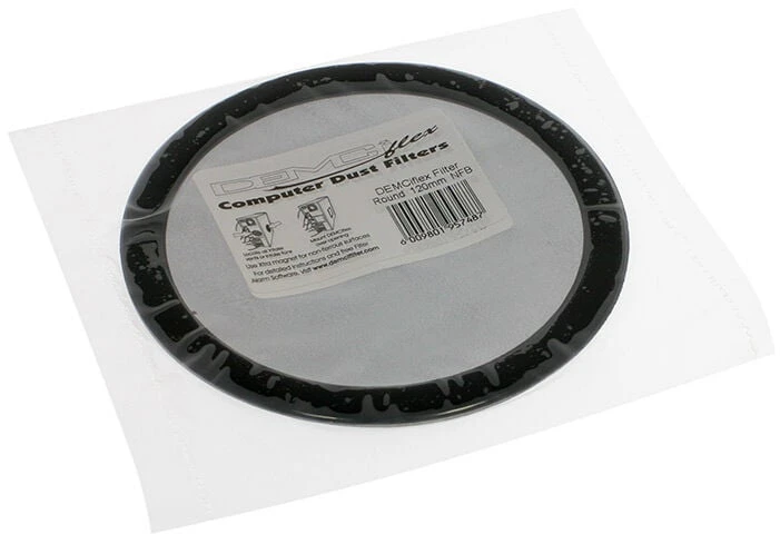 DEMCiflex dulkių filtras 120mm, apvalus - juodas/juodas