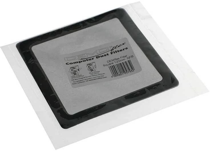 DEMCiflex dulkių filtras 120mm, kvadratinis - juodas/juodas
