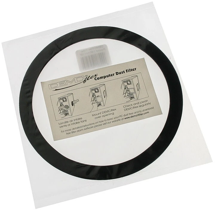 DEMCiflex dust filter 140mm, round – juodos ir baltos spalvos