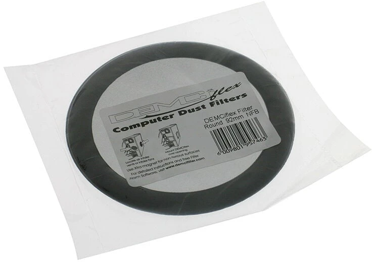 DEMCiflex dulkių filtras 92 mm, apvalus – juodos spalvos