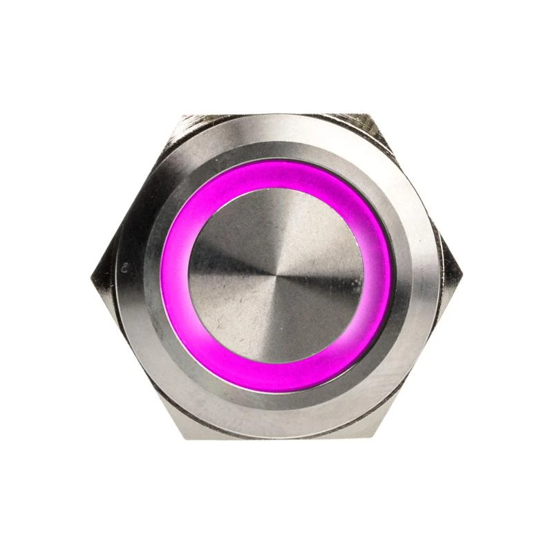 „DimasTech“ vandalizmo jungiklis/mygtukas 25 mm, „Silverline Ring“ – RGB