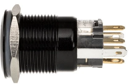 DimasTech vandalizmo jungiklis/mygtukas 19 mm, juodos spalvos taškinis RGB