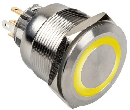 „DimasTech“ vandalizmo jungiklis/mygtukas 25 mm, „Silverline Ring“ – RGB