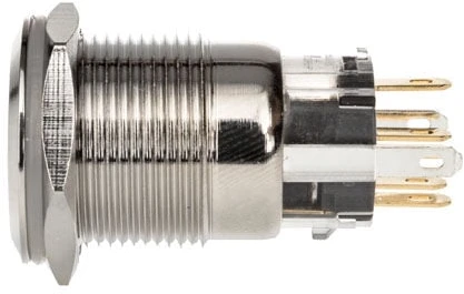 „DimasTech“ vandalizmo jungiklis/mygtukas 19 mm, „Silverline Dot“ – RGB