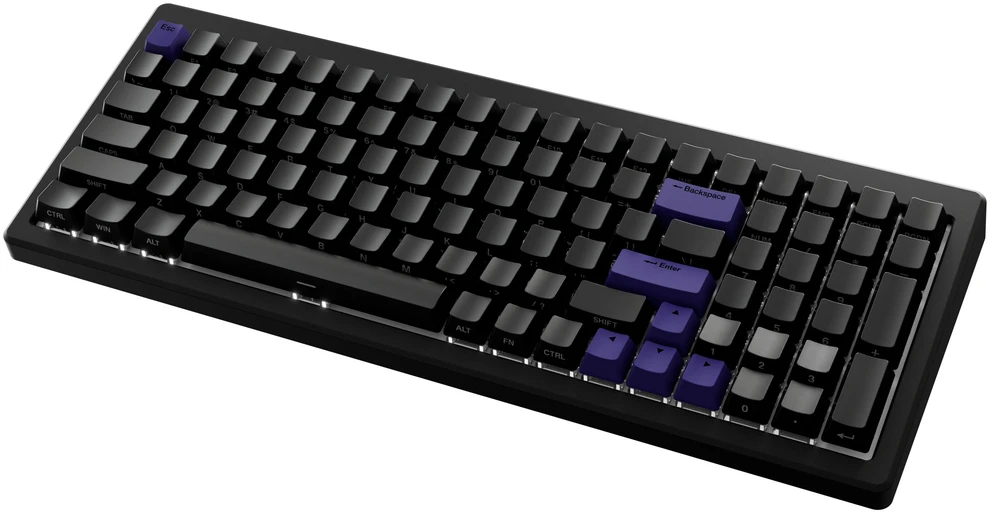 Ducky Cushion 98 Klaviatūra žaidimams, 96%, US išdėstymas (ANSI), Shush Žalias Switches - Matte Juodas