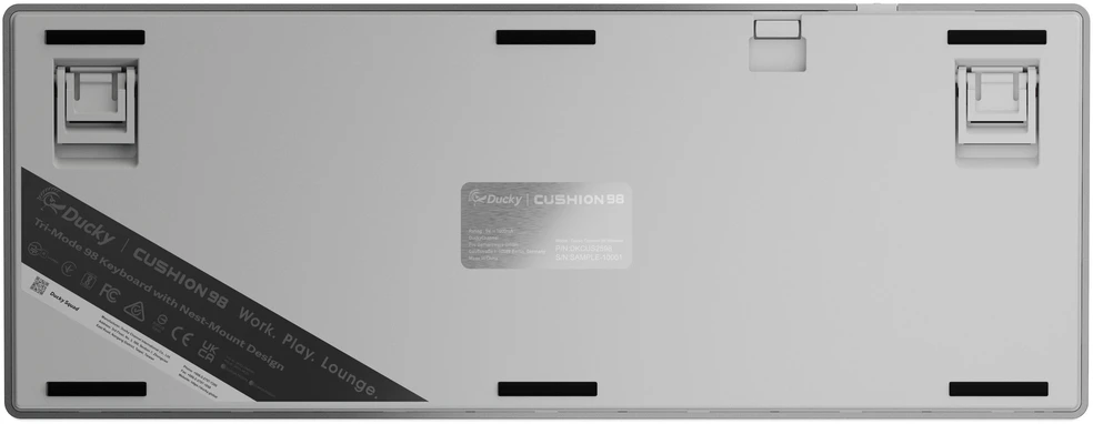 Ducky Cushion 98 Klaviatūra žaidimams, 96%, US išdėstymas (ANSI), Shush Raudona Switches - Sidabrinis