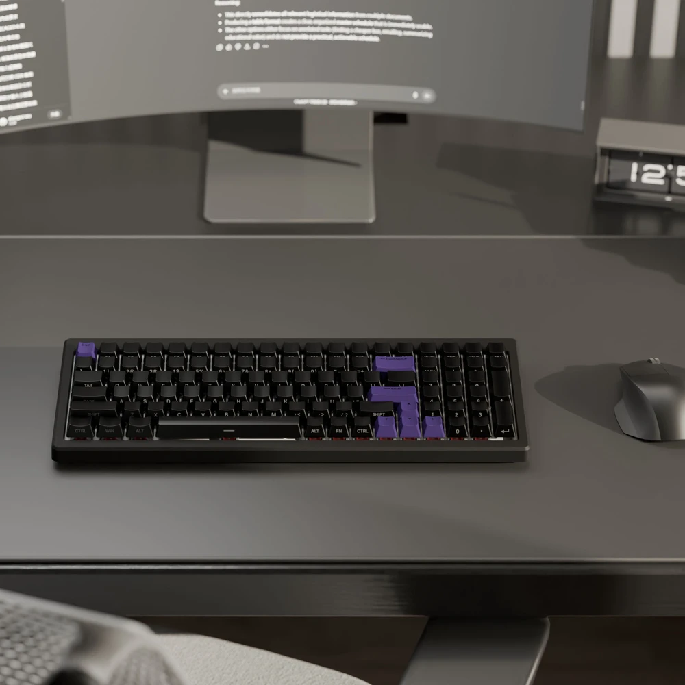 Ducky Cushion 98 Klaviatūra žaidimams, 96%, US išdėstymas (ANSI), Shush Žalias Switches - Matte Juodas