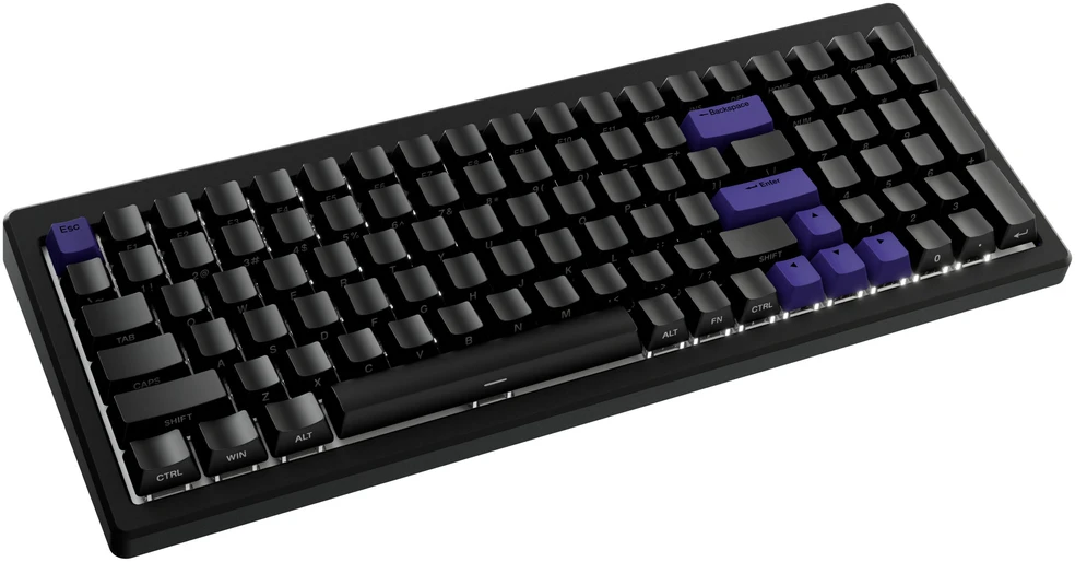 Ducky Cushion 98 Klaviatūra žaidimams, 96%, US išdėstymas (ANSI), Shush Žalias Switches - Matte Juodas
