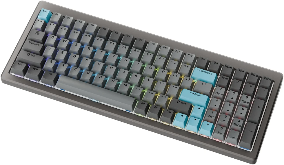 Ducky Cushion 98 Klaviatūra žaidimams, 96%, US išdėstymas (ANSI), Shush Žalias Switches - Nickel