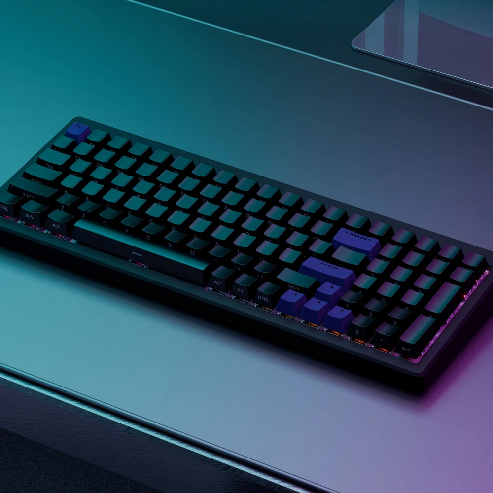 Ducky Cushion 98 Klaviatūra žaidimams, 96%, US išdėstymas (ANSI), Shush Žalias Switches - Matte Juodas
