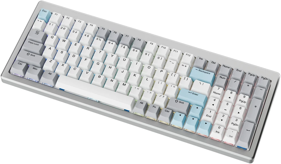 Ducky Cushion 98 Klaviatūra žaidimams, 96%, US išdėstymas (ANSI), Shush Raudona Switches - Sidabrinis